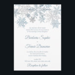 Silver Blue Snowflakes Christmas Winter Wedding Invitation<br><div class="desc">Christmas themed wedding invitation with silver blue snowflakes. Perfect for elegant winter weddings and other seasonal and holidays event.</div>