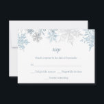 Silver Blue Snowflakes Christmas Winter Wedding RSVP Card<br><div class="desc">Christmas themed wedding RSVP card with silver blue snowflakes. Perfect for elegant winter weddings and other seasonal and holiday events.</div>