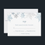 Silver Blue Snowflakes Christmas Winter Wedding RSVP Card<br><div class="desc">Christmas themed wedding RSVP card with silver blue snowflakes. Perfect for elegant winter weddings and other seasonal and holiday events.</div>