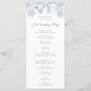 Silver Blue Snowflakes Winter Christmas Rackcard Program