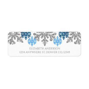 Silver Blue Snowflakes Winter Wedding