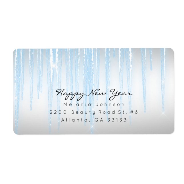 Silver Blue Sparkling Icicles (Front)