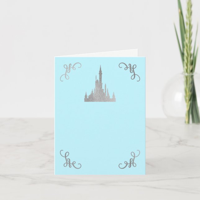 Silver & Blue Storybook Princess Thank You Party (Front)