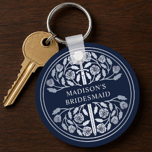 Silver Blue Sword Bridesmaid Royal Wedding Gift Keychain