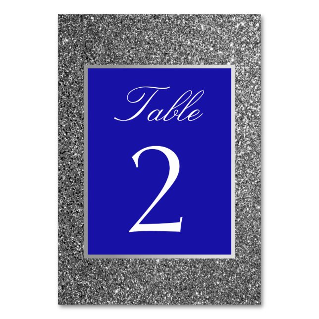 Silver Blue Table Number (Front)