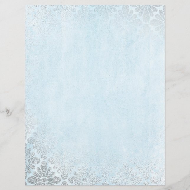Silver & Blue Vintage Pattern Paper (Front)