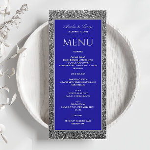 Silver Blue Wedding Menu