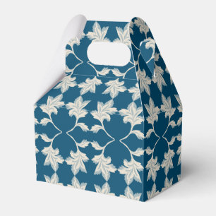 Silver Blue Winding Leaves Favor Box