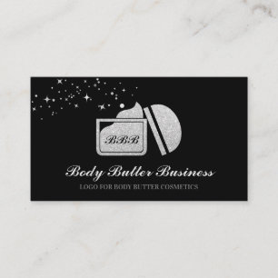 Silver Body Butter Cosmetic Cream Business Card