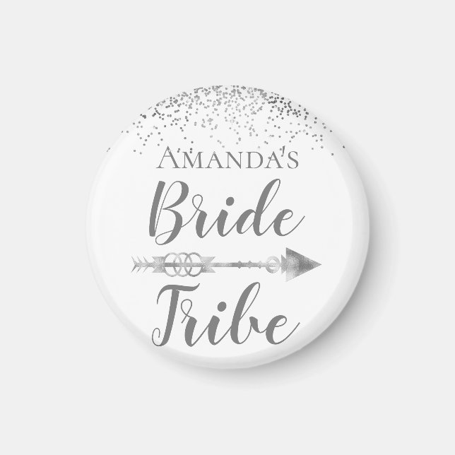 Silver Boho Bride Tribe  Personalized    Magnet (Front)