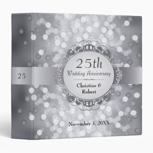 Silver Bokeh 25th Anniversary Binder