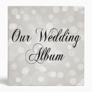 Silver Bokeh Elegant Custom Wedding Photo Album Binder