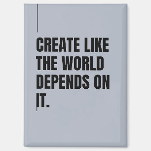 Silver Bold Black Typography Artists Powerful Magnet