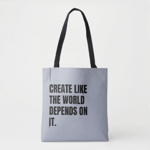 Silver Bold Black Typography Artists Powerful Tote Bag