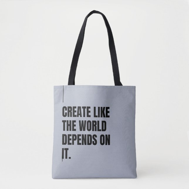 Silver Bold Black Typography Artists Powerful  Tote Bag (Front)
