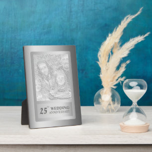 Silver Border 25th Wedding Anniversary Plaque