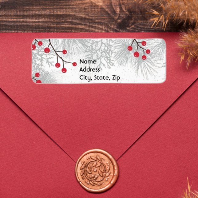 Silver boughs and berries Label (Creator Uploaded)