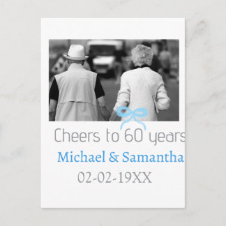 SILVER bow cheers to 60 years anniversary wedding  Postcard