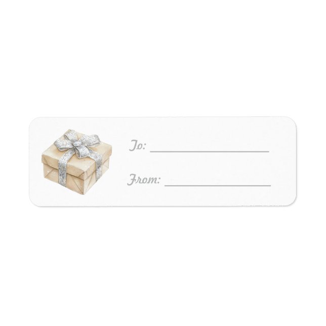 Silver Bow Cream Gift Christmas   (Front)