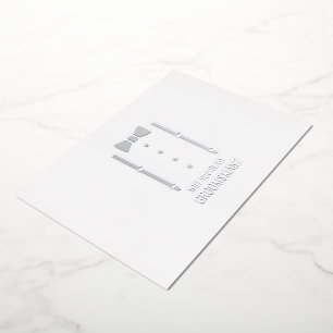 Silver Bow Tie Personalized Groomsman Proposal