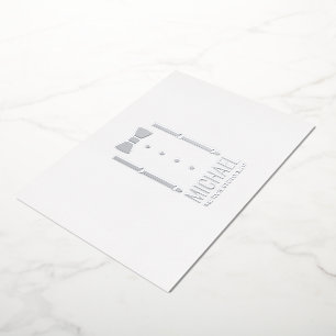 Silver Bow Tie Personalized Groomsman Proposal