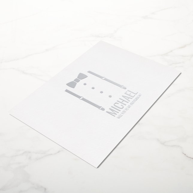 Silver Bow Tie Personalized Groomsman Proposal (Rotated)