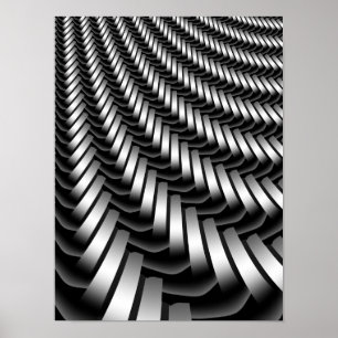 Silver braided abstract pattern poster