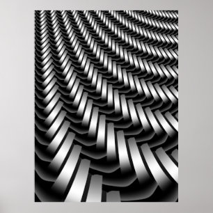 Silver braided abstract pattern poster