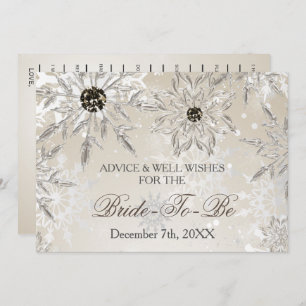 silver bridal shower Advice and Well Wishes Card