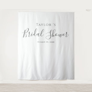 Silver Bridal Shower Photo Backdrop Tapestry