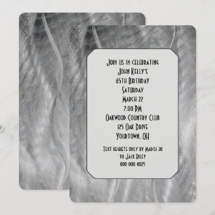 Silver Brushed Metal Abstract Birthday Party Invitation