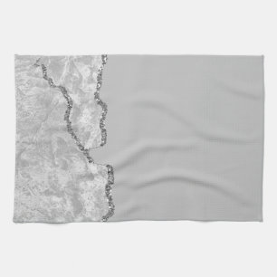 Silver Brushed Metal Glitter Kitchen Towel