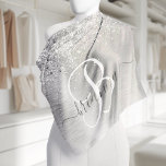 Silver Brushed Metal Glitter Monogram Name Bandana<br><div class="desc">Easily personalize this trendy chic bandana design featuring pretty silver sparkling glitter on a rose gold brushed metallic background.</div>