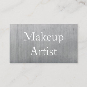 Silver Brushed Metal Hair Stylist Makeup Artist Business Card