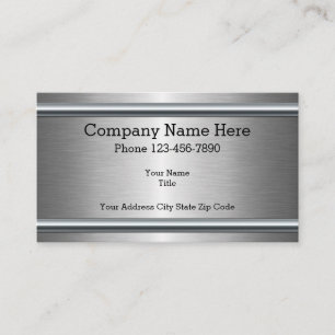Silver Brushed Metal Look Modern Design Business Card