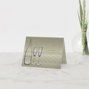 Silver Bubbles Celebration Thank You Note Card