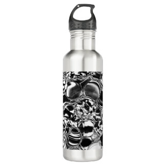 Silver bubbles with glass or metal tone  710 ml water bottle