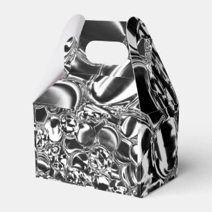 Silver bubbles with glass or metal tone  favor box