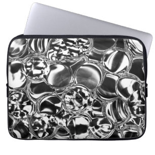 Silver bubbles with glass or metal tone  throw pil laptop sleeve