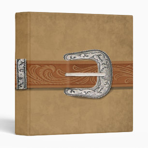 Silver Buckle Tan Suede Binder