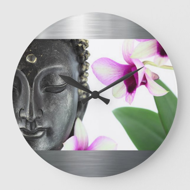 Silver Buddha Large Clock (Front)