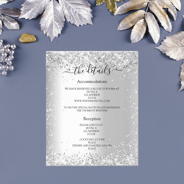 Silver budget wedding program details QR (Creator Uploaded)