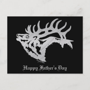 Silver Bull Elk Silhouette Postcard