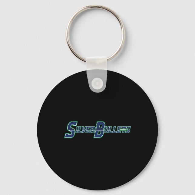 Silver Bullets Softll - Blue Logo  Keychain (Front)