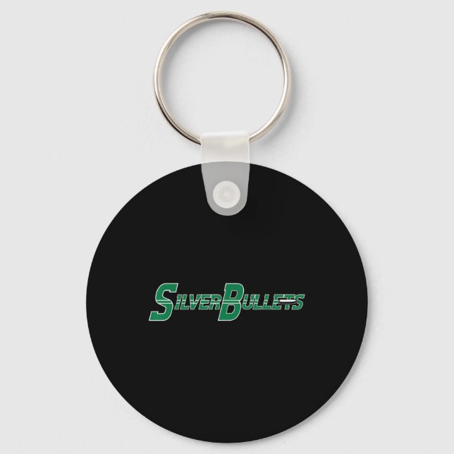 Silver Bullets Softll - Green On Navy  Keychain (Front)
