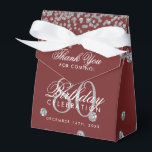 Silver Burgundy 80th Birthday Thank You Confetti Favor Box<br><div class="desc">Elegant "Thank You" 80th Birthday Silver Faux Glitter Confetti Burgundy design.</div>