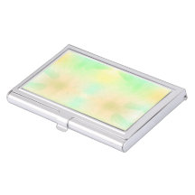 Silver business card holder with a pastel 