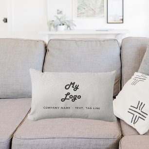 Silver business logo lumbar pillow