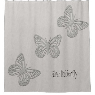 Silver Butterfly Grey Textured
