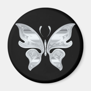 Silver butterfly magnet